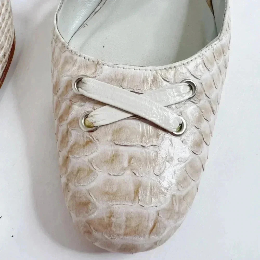 Vintage Sacha London Snakeskin Lace Up Heels Size 7.5 - Picture 4 of 13